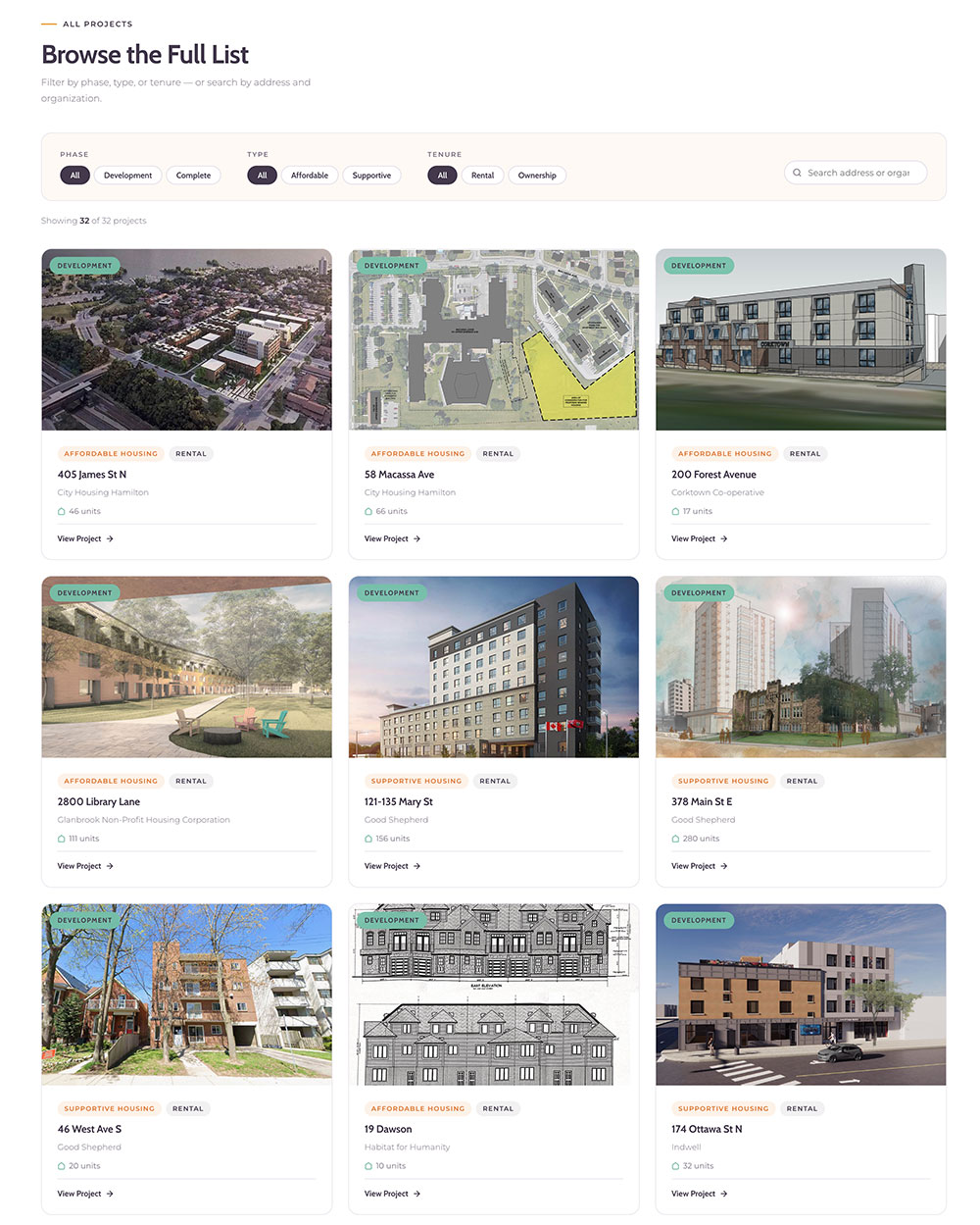 Project Listings