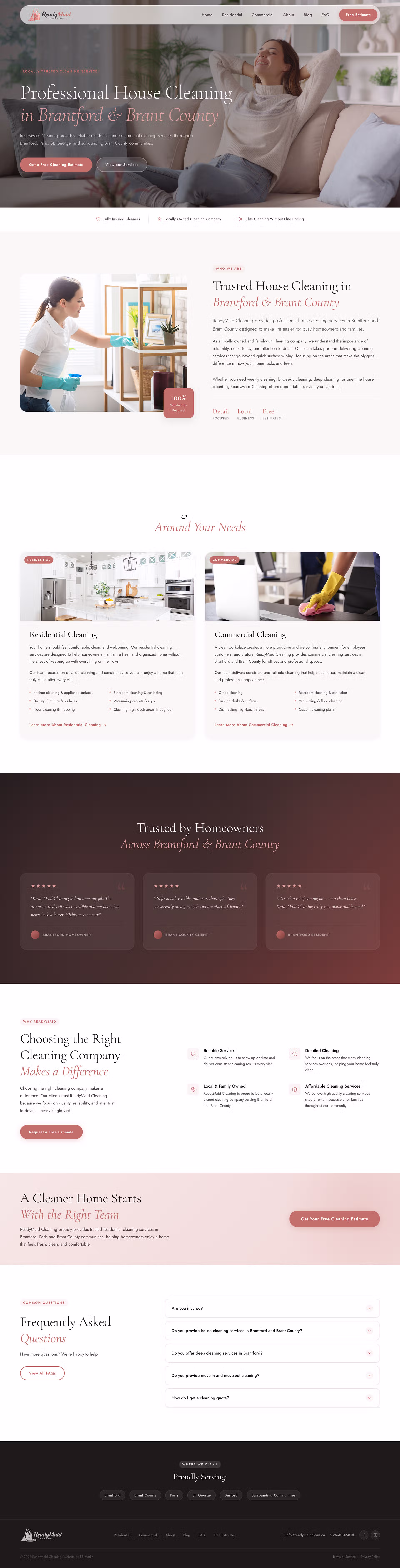 ReadyMaid Cleaning — full home page